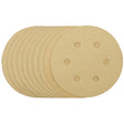 Draper Gold Sanding Discs With Hook & Loop, 150mm, 120 Grit, 6 Dust Extraction Holes (Pack Of 10) (Pack Of 10) - SDHALG150 - Farming Parts