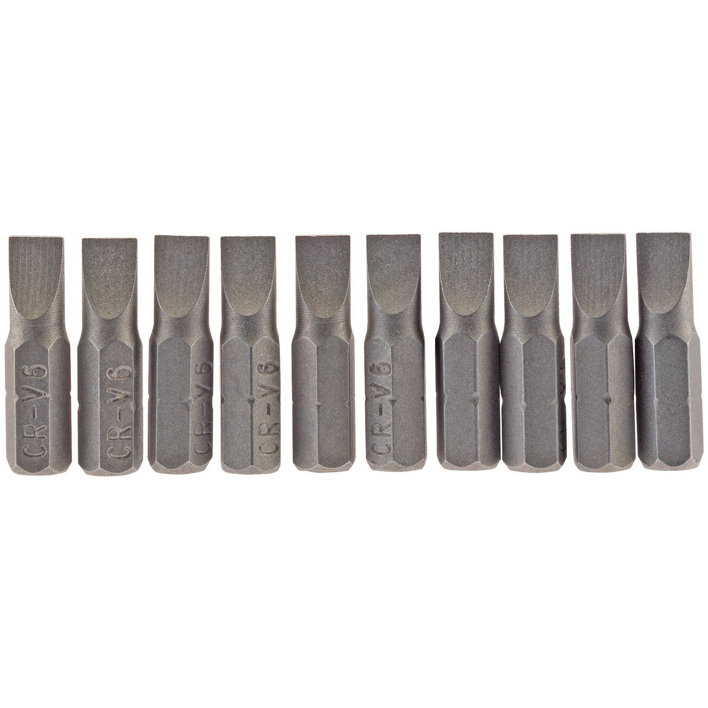 Draper Plain Slot Insert Bit, 6mm, 1/4" Hex, 25mm Long (Pack Of 10) - 25PS/10/B - Farming Parts