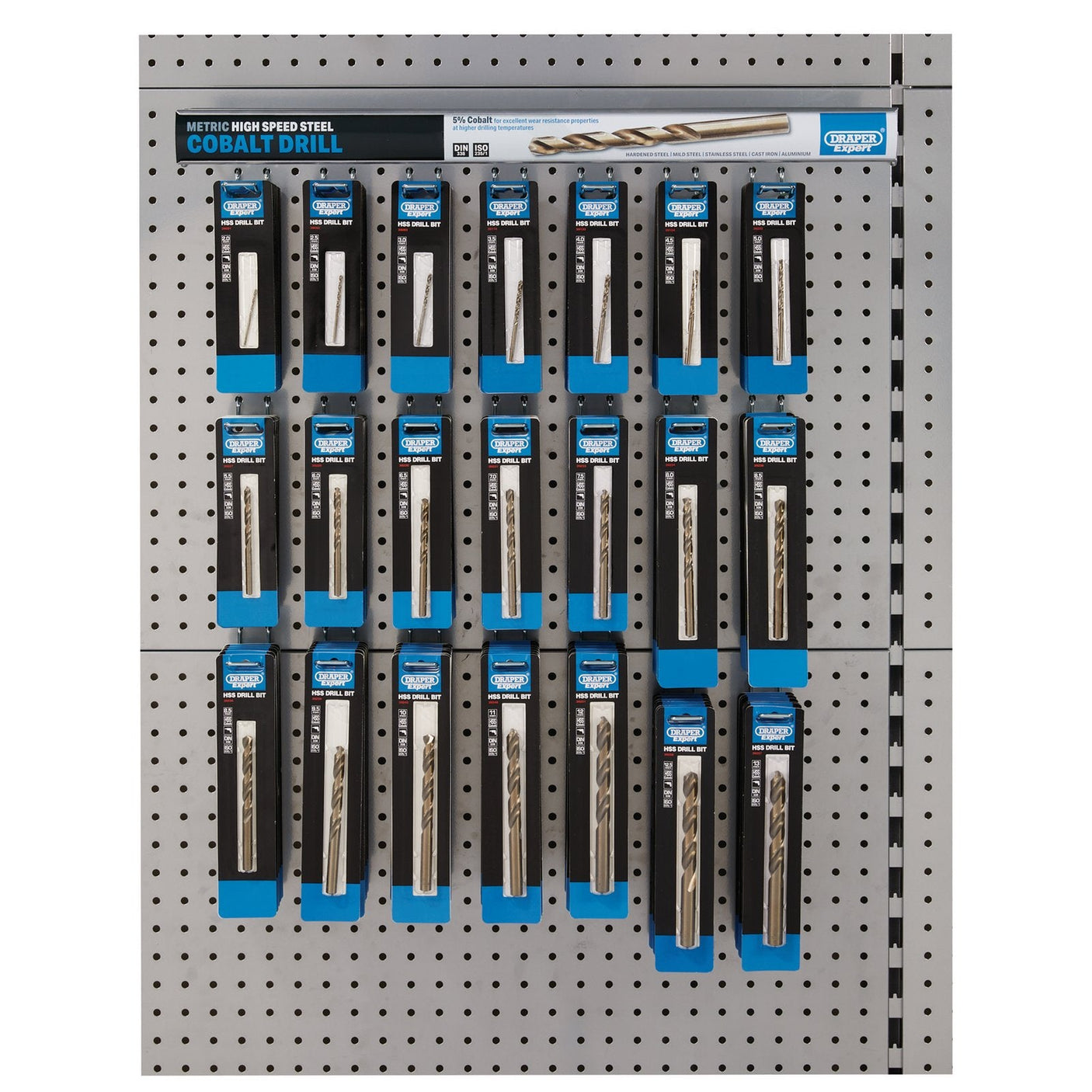 Draper Assorted Metric Hss Cobalt Drill Bit Merchandiser (144 Piece) - *DBD/HSSC - Farming Parts