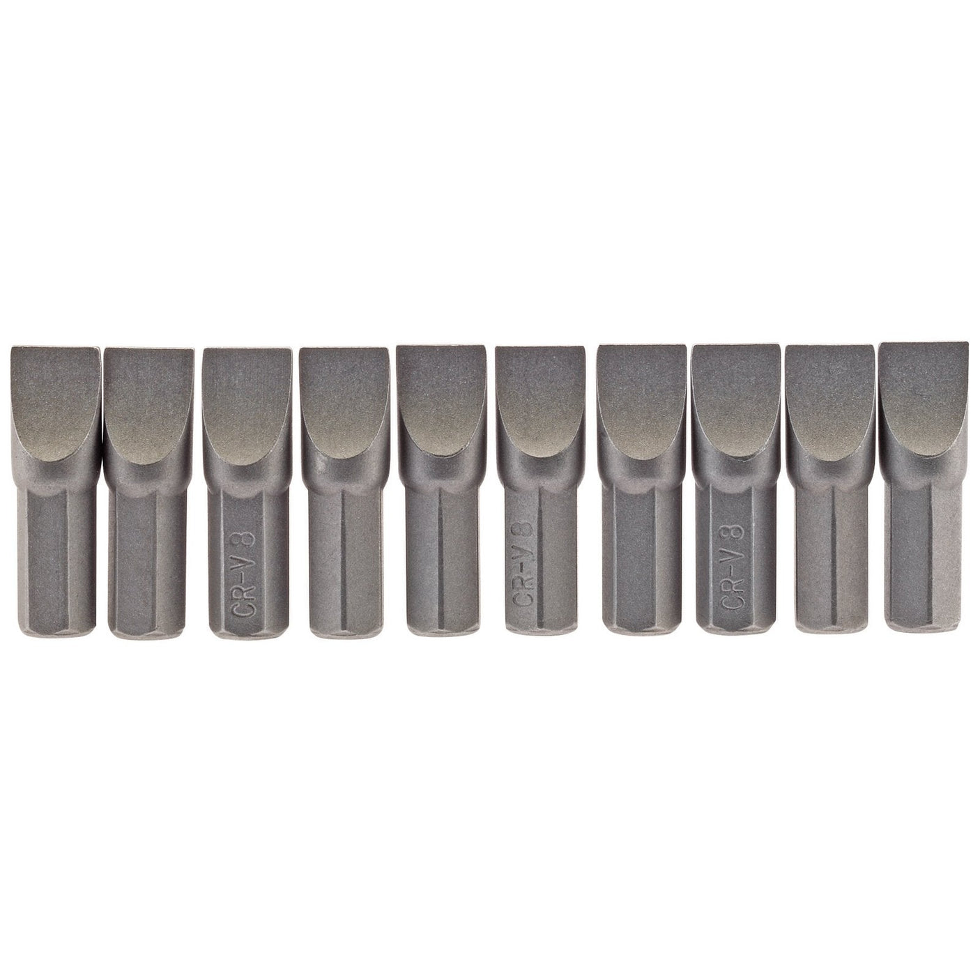 Draper Plain Slot Insert Bit, 8mm, 1/4" Hex, 25mm Long (Pack Of 10) - 25PS/10/B - Farming Parts