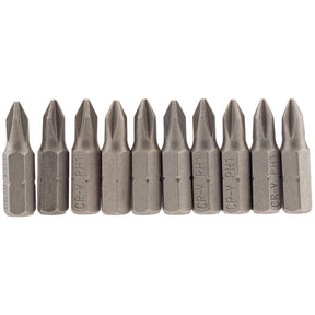 Draper Cross Slot Insert Bit, 1/4" Hex, 25mm Long, No.1 (Pack Of 10) - 25CS/10/B - Farming Parts