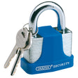 Draper Laminated Steel Padlock And 2 Keys With Hardened Steel Shackle And Bumper, 30mm - 8308/30 - Farming Parts
