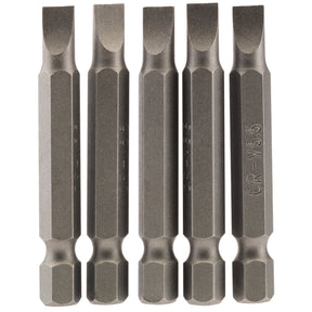 Draper Plain Slot Insert Bit, 5.5mm, 1/4" Hex, 50mm Long (Pack Of 5) - 50PS/5/B - Farming Parts