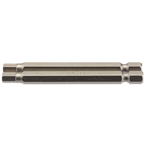 The Draper Hexagonal Insert Bit, 5mm, 1/4" Hex, 75mm Long (Pack of 2) - 75HX/2/B features a double-ended design and is made of chrome vanadium steel with a hexagonal shape on each end.