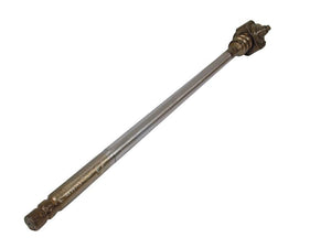 A Steering Shaft (Sparex Part Number: S.65157) by Sparex, with threaded ends and attached fittings, measuring 663mm in length, set against a plain white background.