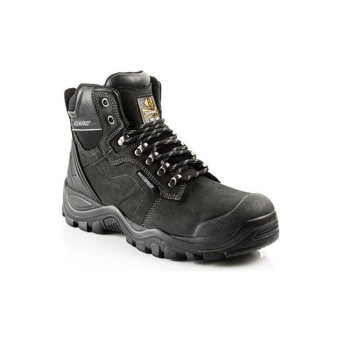 *STOCK CLEARANCE* - UK Size 12 & 13 - Buckler Buckshot Safety Boots – Black Waterproof Steel Toe Work Boots | BSH009BK