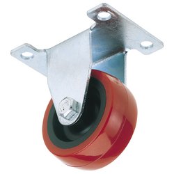 Draper Fixed Plate Fixing Polyurethane Wheel, 50mm Diameter, S.W.L. 75Kg - 60550F - Farming Parts