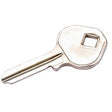 A Draper Key Blank for models 64161, 64165, 64172, 64201, 64202, 64203, and 67659 (Y8305/40) featuring a silver finish with a rounded head and a single square hole near the top.