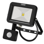 Draper Cob Led Slimline Wall Mounted Floodlight With Pir Sensor, 10W, 700 Lumens - WMCL10W/PIR/B - Farming Parts