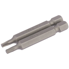 Draper Tx-Star® Insert Bit, 1/4" Hex, 50mm Long, T15 (Pack Of 2) - 50TX/2/B - Farming Parts