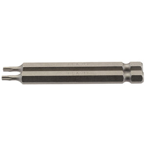 The Draper Tx-Star® Insert Bit features a double-ended design with a 1/4" hex shank, measures 75mm in length, is constructed from durable chrome vanadium steel, and includes a pentagonal recess at one end and a DRAPER TX-STAR recess at the other for driving screws with matching heads. This product is available in packs of two under part number 75TX/2/B.