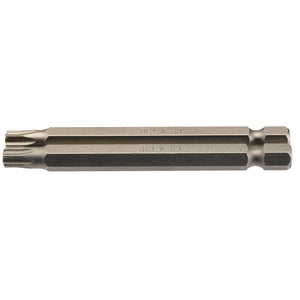 Close-up of the Draper Tx-Star® Insert Bit, featuring a 1/4" hexagonal shank and a T30 torx tip on one end, made of chrome vanadium steel with a tempered shot blast finish.