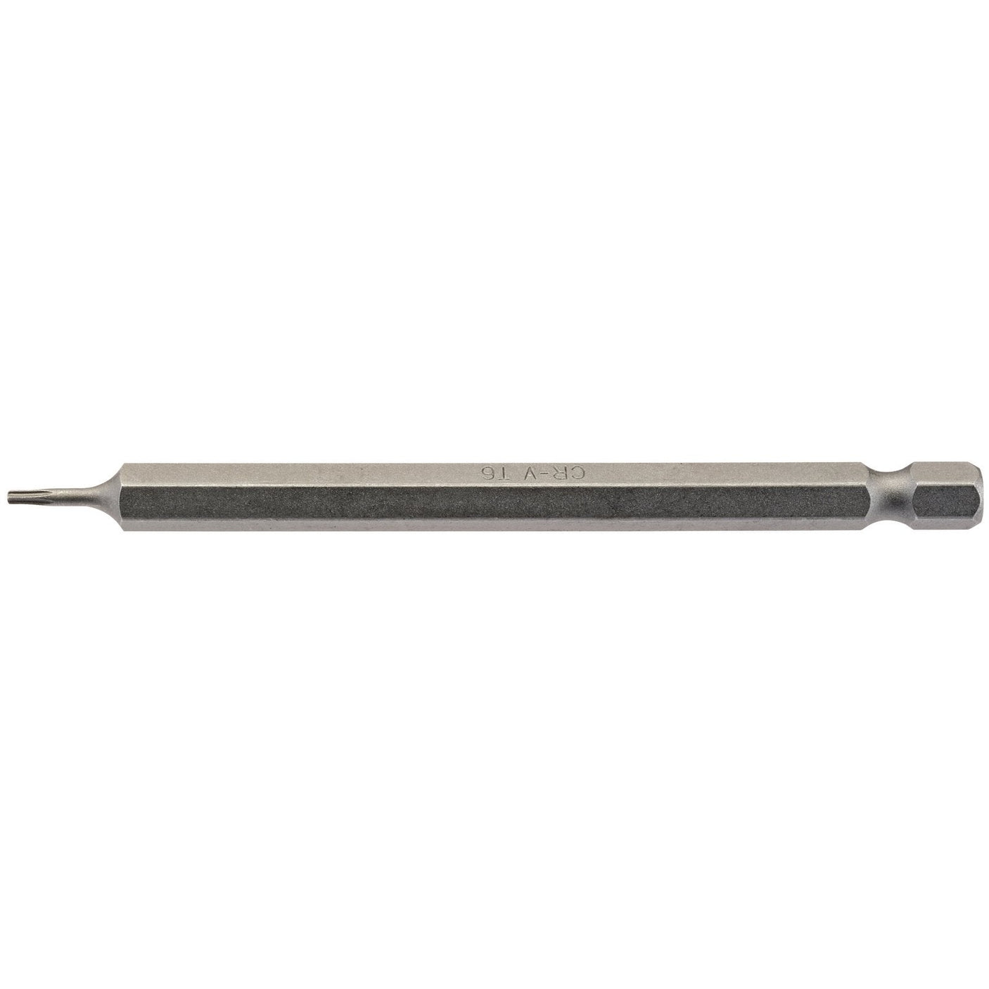 A Draper Tx-Star® Insert Bit, featuring a 1/4" hex drive and measuring 100mm in length with a T6 tip, is shown against a white background.