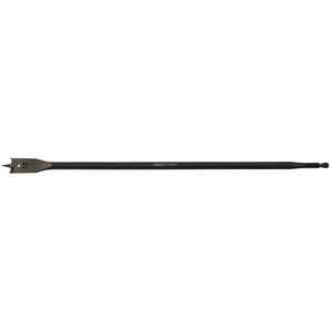 The Draper Extra Long Flat Wood Bit (FB102XL) is a 405mm drill bit with a 19mm diameter, made from high-quality carbon steel. It features a precision ground central point and a hexagonal shank.