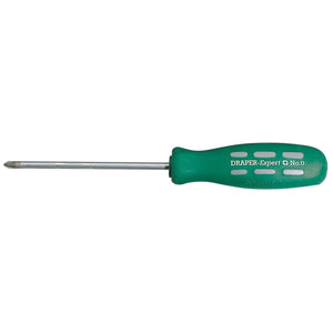 A Draper Pz Type Mechanic's Screwdriver, 75mm, No. 0 with an impact-resistant green handle and a metal shaft, labeled "870PZB" (sold loose).