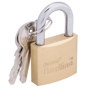 Draper Redline Brass Cylinder Padlock, 30mm - RL-PL - Farming Parts