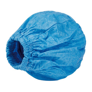 The Draper Cloth Filter - AWDVSS-49, a blue disposable bouffant cap with an elastic band, is perfect for maintaining hygiene in medical or food preparation settings.