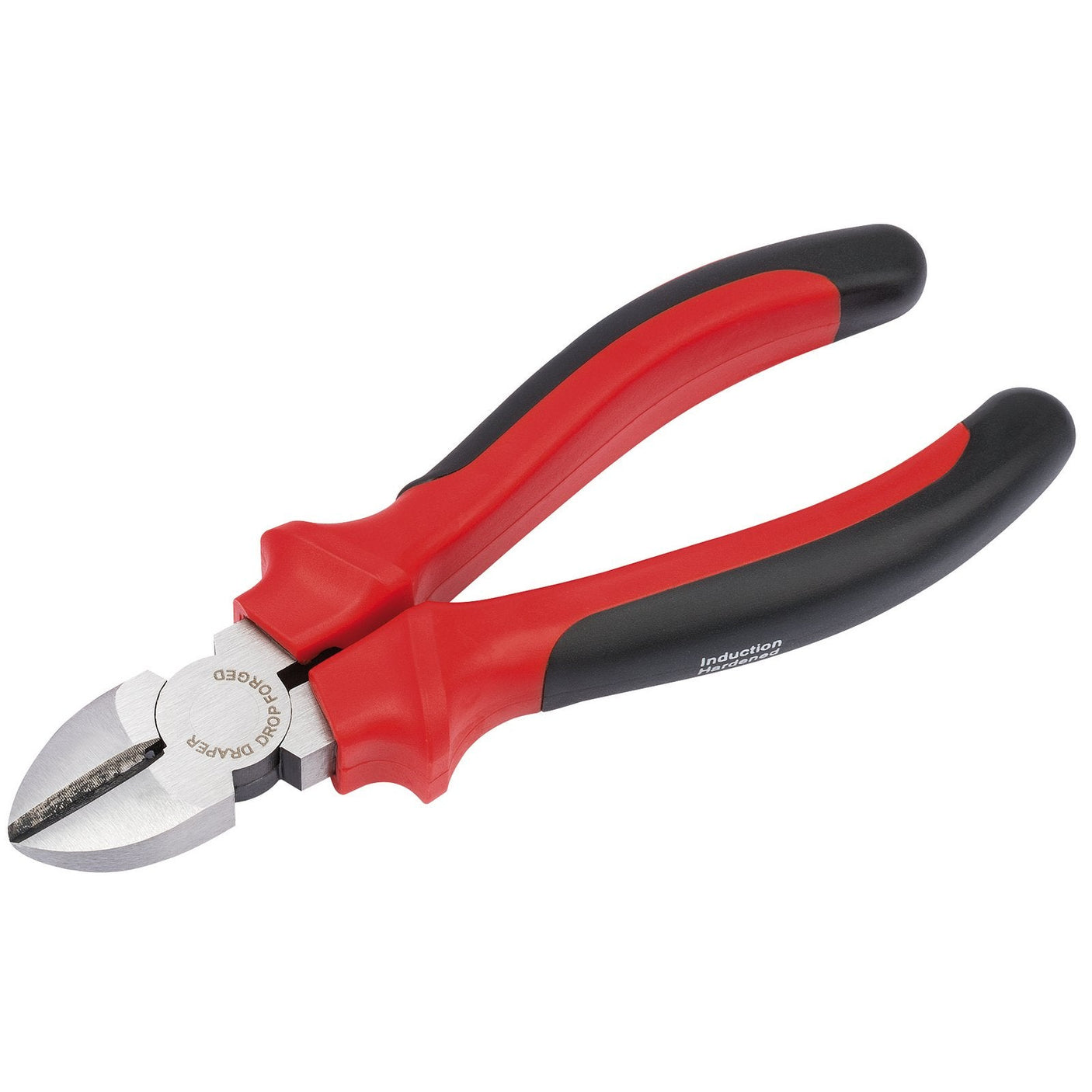 A pair of Draper Redline Heavy Duty Diagonal Side Cutters with soft grip, insulated handles made from hardened carbon steel, 180mm - RL-SCSG2.