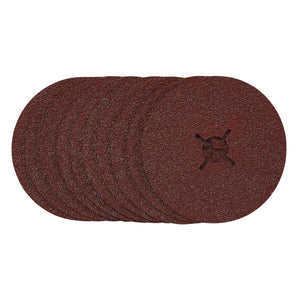 Draper Fibre Sanding Discs, 125mm, 36 Grit, (Pack Of 10) - SDFD125 - Farming Parts