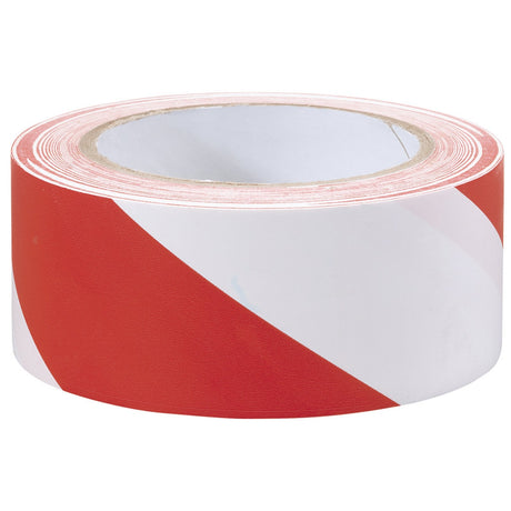 Draper Hazard Tape Roll, 33M X 50mm, Red And White - TP-HAZ. - Farming Parts