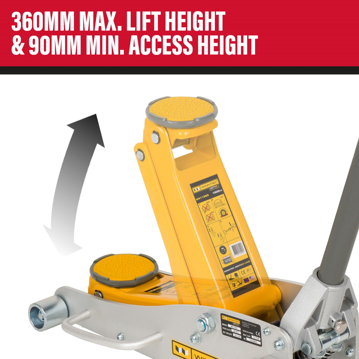 WINNTEC® 1.5 Ton Aluminium / Steel Trolley Jack - IP-09708