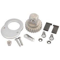 A Draper Repair Kit for Torque Wrench 58138 (YEPTW30-100), featuring various components such as gears, springs, screws, and plates, is disassembled and displayed on a white background.