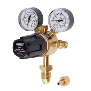 Draper Industrial Gas Bottle Regulator With Double Gauge, 300 Bar - WREGICO2-2G - Farming Parts