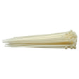 A stack of Draper Cable Ties, 4.8 x 200mm in white (pack of 100), perfect for multiple applications.