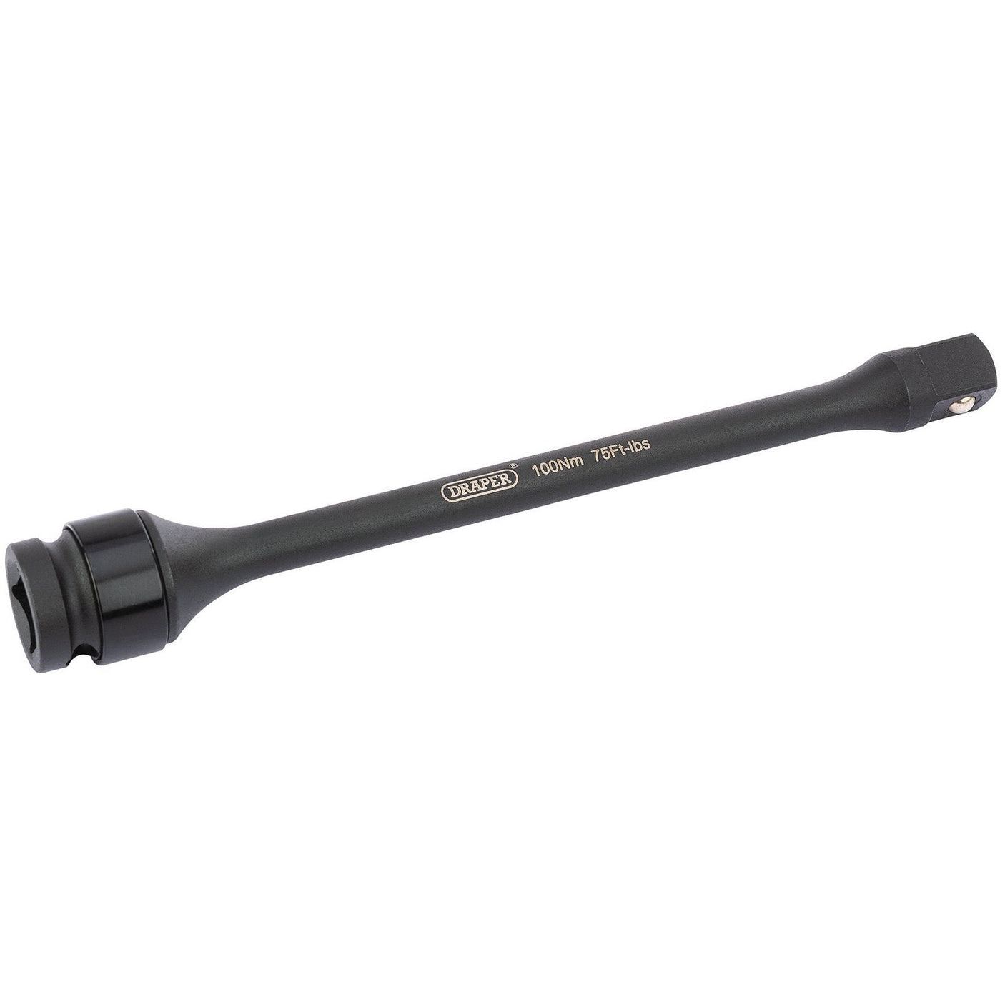 Draper Torque Stick, 1/2" Sq. Dr., 100Nm - TS100, compatible with both air and electric impact wrenches, featuring clear brand markings.