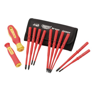 Draper Xp1000&#174; Vde Slimline Interchangeable Screwdriver Set (12 Piece) - 965SLIM/I/12 - Farming Parts