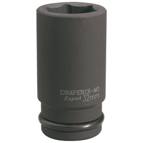 Draper Expert Hi-Torq® 6 Point Deep Impact Socket, 3/4" Sq. Dr., 32mm - 419D-MM - Farming Parts