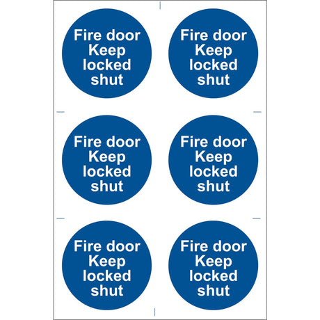 Draper Fire Door Keep Locked' Mandatory Sign (Pack Of 6) - SS08 - Farming Parts