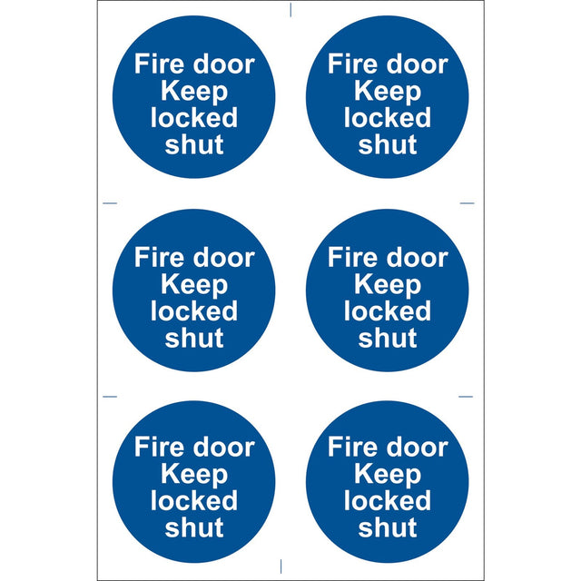 Draper Fire Door Keep Locked' Mandatory Sign (Pack Of 6) - SS08 - Farming Parts
