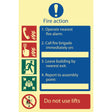 Draper Glow In The Dark 'Fire Action Procedure' Mandatory Sign - SS12 - Farming Parts