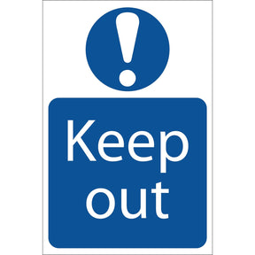 Draper Keep Out' Mandatory Sign, 200 X 300mm - SS13 - Farming Parts