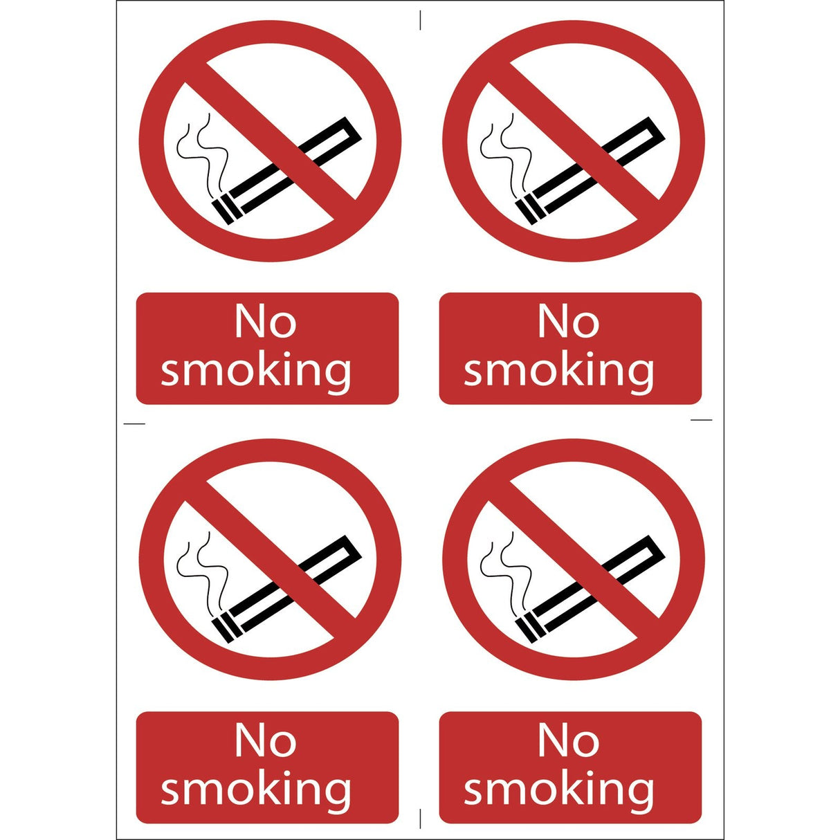 Draper No Smoking' Prohibition Sign (Pack Of 4) - SS16 - Farming Parts