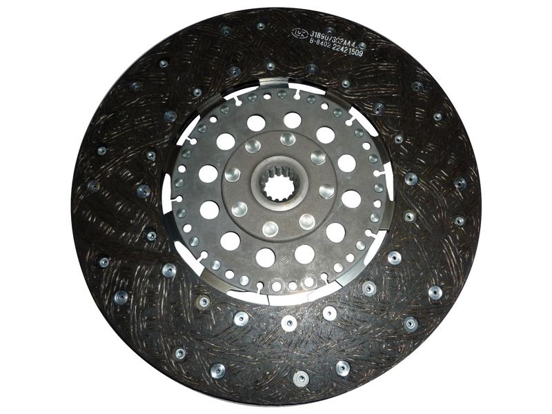 Close-up of a circular, perforated Sparex Clutch Plate (Sparex Part Number: S.72225) with visible wear patterns and manufacturer details in white text. The disc features a 300mm size and an organic lining material for enhanced performance.