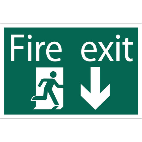 Draper Fire Exit Arrow Down' Safety Sign - SS32 - Farming Parts