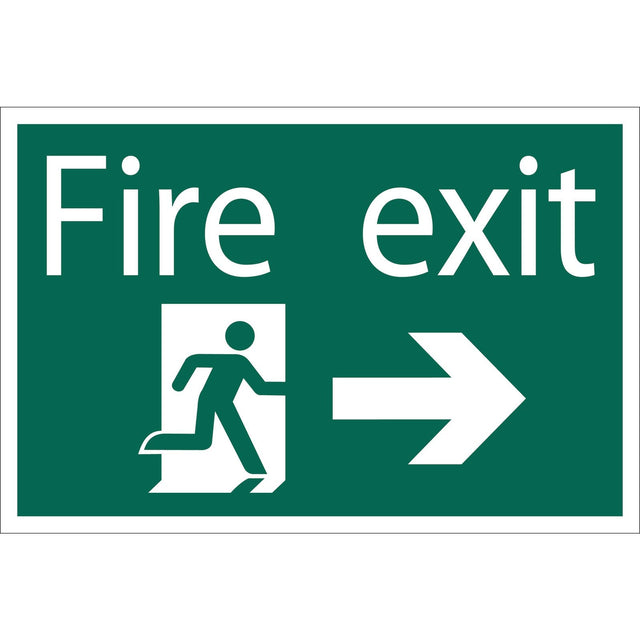 Draper Fire Exit Arrow Right' Safety Sign - SS33 - Farming Parts