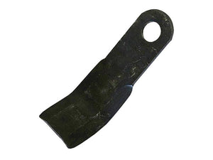 A black metal Y type flail with a curved design, featuring a 29mm hole at one end for attachment, available in a length of 215mm from Sparex (Part Number: S.72572), replacement for Taarup.