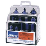 Draper Tct Router Bit Set, 1/4" (12 Piece) - DRB12A - Farming Parts