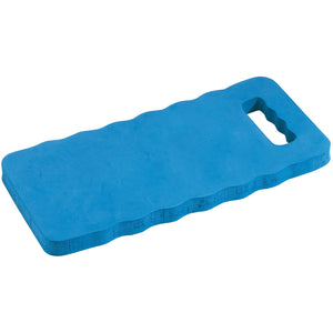 The Draper General Purpose Kneeler - GK2D is a blue foam kneeling pad featuring a wavy edge design, a built-in handle, and dense, water-resistant foam that's easy to clean.