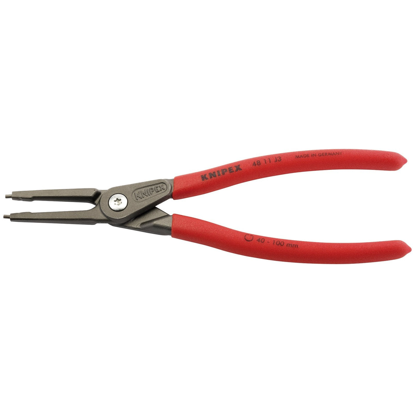 Draper Knipex 48 11 J3 225mm Internal Straight Tip Circlip Pliers, 40 - 100mm Capacity - 48 11 J3 - Farming Parts