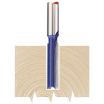 Using the Draper Tct Router Bit, 1/4" Straight, 6.35 X 25mm - RB2, create a straight cut into a piece of wood that exhibits smooth edges on both sides of the cross-section.