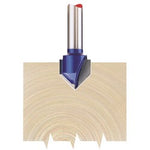 The Draper Tct Router Bit, 1/4" Groove, 12.7mm X 90° - RB7 is shown making a v-groove in a piece of wood.