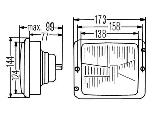 Hella Head Light, (Halogen), RH & LH, RH Dip, 12-24V | S.75955 - Product Image 3