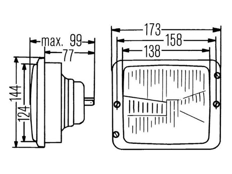 Hella Head Light, (Halogen), RH & LH, RH Dip, 12-24V | S.75955 - Product Image 3
