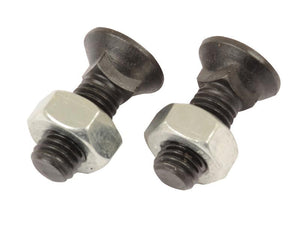 Two Sparex Round Countersunk Square Hex Bolts & Nuts (TFCC) - M10 x 30mm with a tensile strength of 8.8, positioned side by side on a white background, showcasing the precision of the metric thread bolt design.