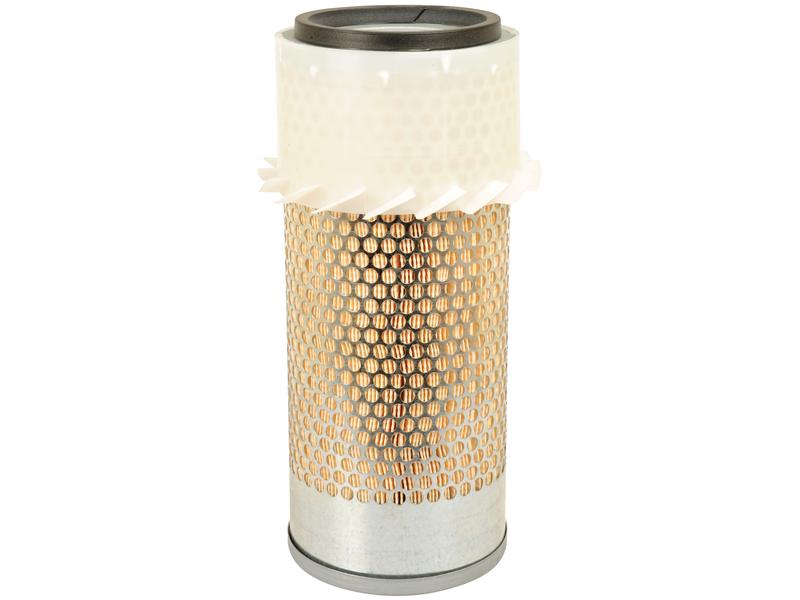 The Fleetguard AF1845K air filter, featuring a cylindrical design with a metal mesh exterior and rubber top and base, is compatible with JCB machinery and is available as the Air Filter - Outer under Sparex Part No. S.76761.