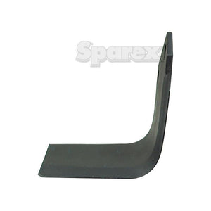 A single, black Rotavator Blade Square LH 80x7mm, viewed against a plain background with the text "Sparex" faintly visible in the background.